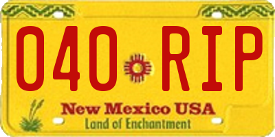 NM license plate 040RIP