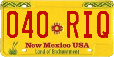 NM license plate 040RIQ