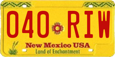 NM license plate 040RIW