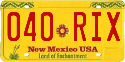 NM license plate 040RIX