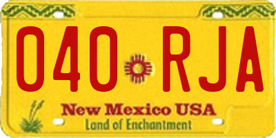 NM license plate 040RJA
