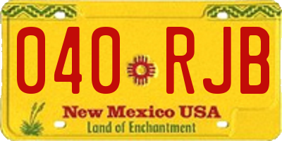 NM license plate 040RJB