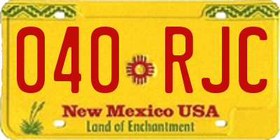 NM license plate 040RJC