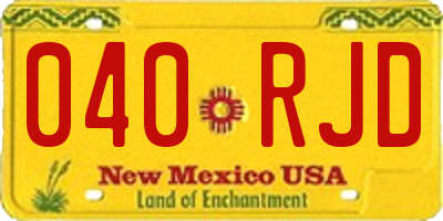 NM license plate 040RJD
