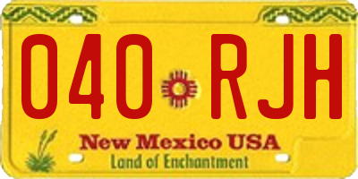 NM license plate 040RJH