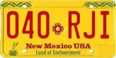 NM license plate 040RJI