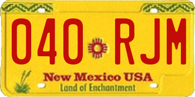 NM license plate 040RJM