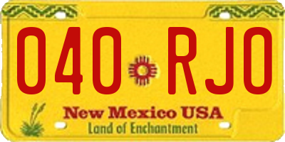 NM license plate 040RJO