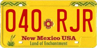 NM license plate 040RJR