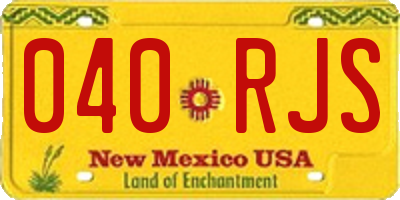NM license plate 040RJS