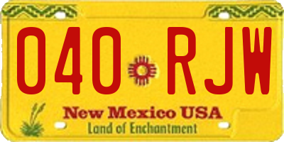 NM license plate 040RJW