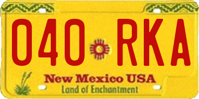 NM license plate 040RKA