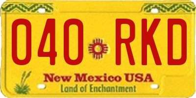 NM license plate 040RKD