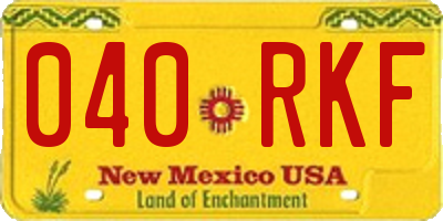 NM license plate 040RKF