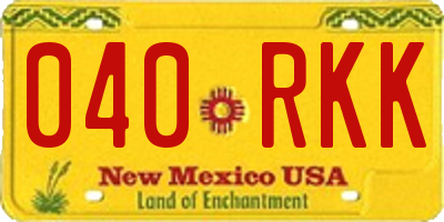 NM license plate 040RKK