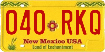 NM license plate 040RKQ