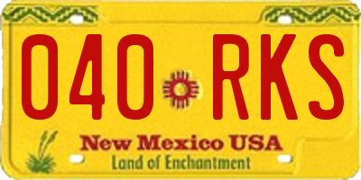NM license plate 040RKS