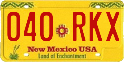 NM license plate 040RKX
