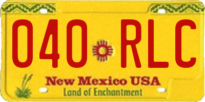 NM license plate 040RLC