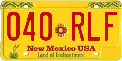 NM license plate 040RLF