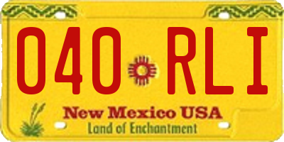 NM license plate 040RLI