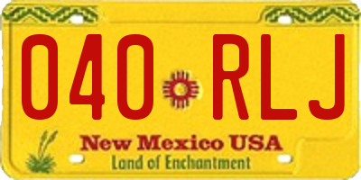 NM license plate 040RLJ