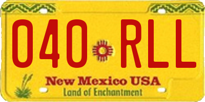 NM license plate 040RLL