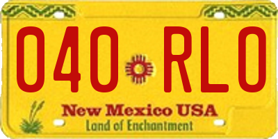 NM license plate 040RLO