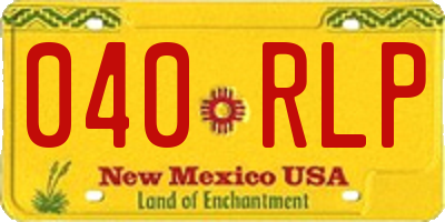 NM license plate 040RLP