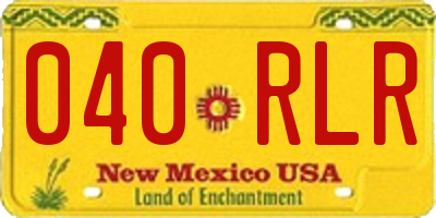 NM license plate 040RLR
