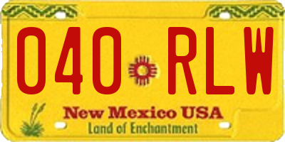 NM license plate 040RLW