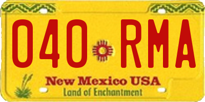 NM license plate 040RMA