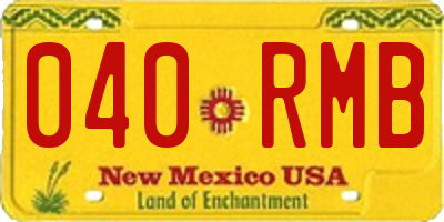NM license plate 040RMB
