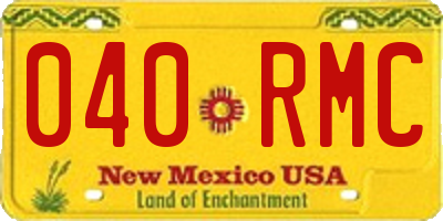 NM license plate 040RMC
