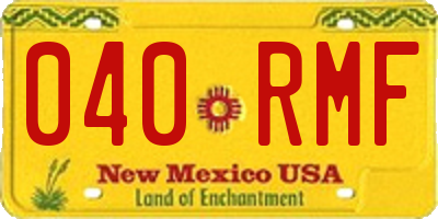 NM license plate 040RMF