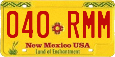 NM license plate 040RMM