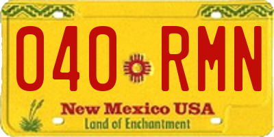 NM license plate 040RMN