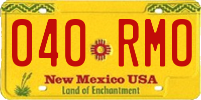 NM license plate 040RMO