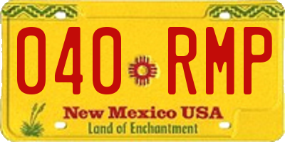 NM license plate 040RMP