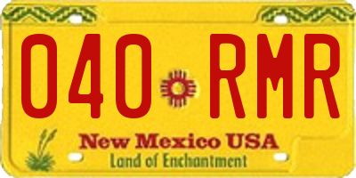 NM license plate 040RMR