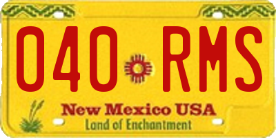NM license plate 040RMS