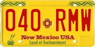 NM license plate 040RMW