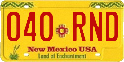 NM license plate 040RND