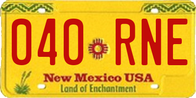 NM license plate 040RNE