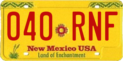 NM license plate 040RNF