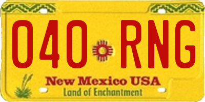NM license plate 040RNG