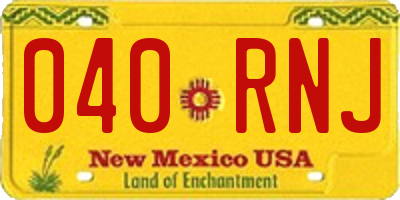 NM license plate 040RNJ