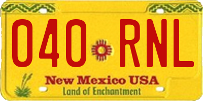 NM license plate 040RNL