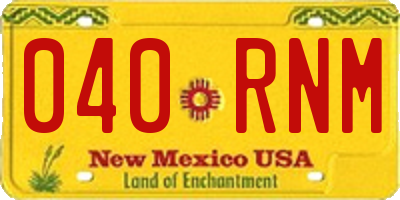NM license plate 040RNM