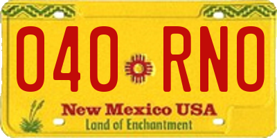 NM license plate 040RNO